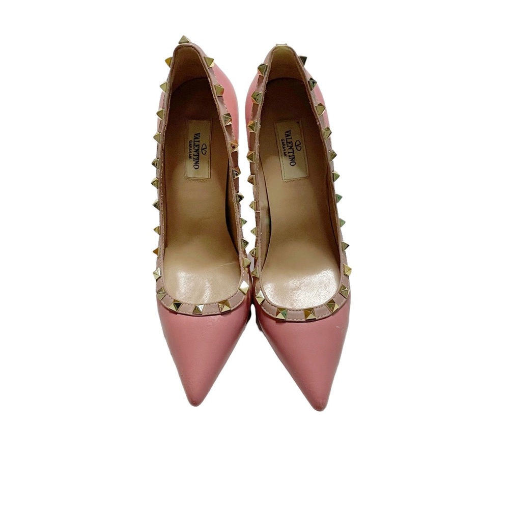 Valentino Garavani Rockstud Pink Patent Leather Pumps Heels Size 37 (US Size 7) - Picture 3 of 12